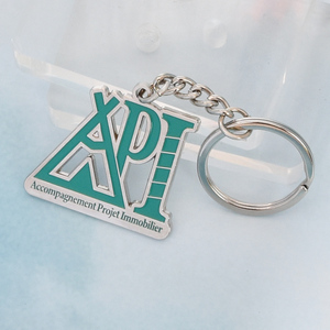Làm cho logo của riêng bạn Hợp kim kẽm Keyring men Keychain tùy chỉnh vòng hình chữ nhật thư khắc Kim Loại Keychain - Product Image 2