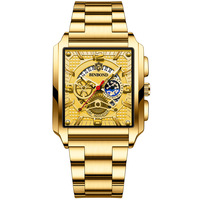 Montre carrée en quartz étanche de luxe pour homme, date, sport, cadran ajouré