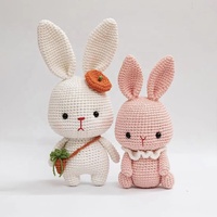 Vente chaude Adorable Lapin Rose Amigurumi Crochet Cadeau Super Doux En Peluche avec PP Coton Remplissage pour Les Amis