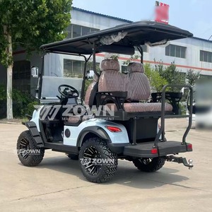 รถกอล์ฟไฟฟ้าสองที่นั่งสีฟ้าอ่อนพร้อมอุปกรณ์ป้องกันด้านหน้า สำหรับบริการในรีสอร์ทช่วงวันหยุด - Product Image 4
