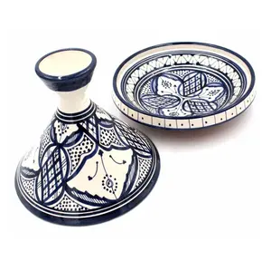 Tajin Painted Ceramic Presentation Moroccan Crafts Tajin Plate Moroccan Handmade Tajine Moroccan Cooking Pot