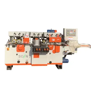 Four Sides Moulder Planer Machine for Making Wood Floor MB5018ER Machine for Industrial for Innovative Carpentry Red and White
