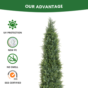 Nhân tạo tán lá cây giả gỗ Hoàng Dương cây cảnh bóng cây cây cây xanh nhân tạo cây tuyết tùng để bán - Product Image 5