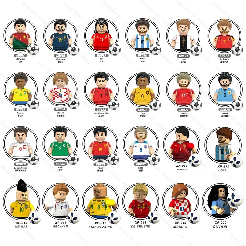 New Football Stars Soccer Figure Blocks G0103 G0104 Mini Characters Mini Building Block Action Figures Collect Kids Toy XT1003