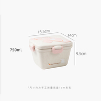 Boîte à lunch bento portable en plastique multicolores avec couvercle étanche, écologique, design moderne, avec emballage personnalisé