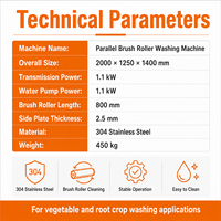 Parallelle rolborstel was- en waxmachine, automatische aardappel- en taro-was- en schilmachine, fruit- en groentewas- en schilmachine