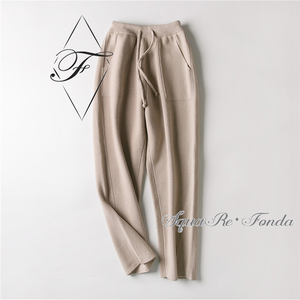 <span class=keywords><strong>Pantaloni</strong></span> in tinta unita in Cashmere 100% autunno inverno da <span class=keywords><strong>donna</strong></span> - Product Image 4