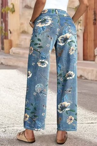 Jeans de Pierna Ancha con Estampado Chic para Mujer, Moda - Product Image 2