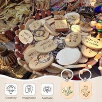 Porte-clés personnalisés en bois massif avec logo sur mesure, supports rectangulaires vierges et anneaux fendus pour gravure DIY, cadeaux, vente en gros, pas cher
