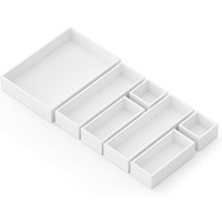 Ensemble de boîtes de rangement en bambou pour tiroirs, plateau en bambou, boîte de rangement pour poubelle, boîte de rangement multi-usages, plateau de rangement pour cuisine