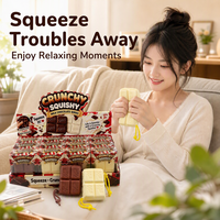 Jouet sensoriel anti-stress souple en forme de brique de chocolat, avec son croquant, pour le soulagement du stress, cadeau de fête, boîte mystère, jouet de bureau