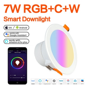 Foco de luz led inteligente para interiores, foco empotrado redondo de alta calidad, de tres colores, con ahorro de energía, RGB, 7W, 9W - Product Image 4