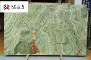 반투명 라이트 그린 오닉스 파키스탄 녹색 오닉스 대리석 돌 석판 빨간 정맥 갑옷 오닉스 대리석 - Product Image 5