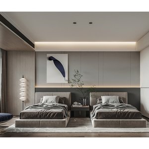 Meubles de chambre à coucher de luxe modernes de première qualité pour penthouse, ensemble complet de chambre à coucher pour hôtel 5 étoiles avec lit king size - Product Image 4