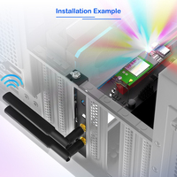 Kartu Adaptor M.2 NGFF Key-E ke PCI-E X1 dengan LED RGB Ambient, Mengubah Modul WiFi Bluetooth M.2 E-Key ke Slot PCI-E Desktop
