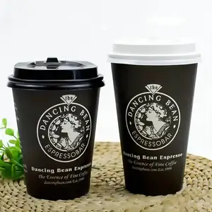 Groothandel Custom Logo 4Oz 6Oz Afhaalverpakking Wegwerp Espresso Koffie Papieren Bekers Met Deksels