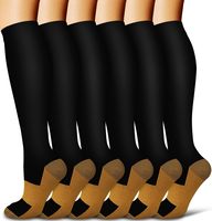 Haute Qualité Athlétique Opaque Voyage Cuivre Genou Haute Sports Compression Chaussettes Bas