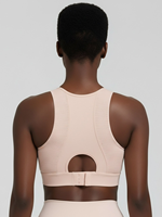 Soutien-gorge de sport antichoc grande taille pour la course à pied, design dos élégant pour femmes - Effet amincissant pour poitrines généreuses, ensemble 2 pièces écologique
