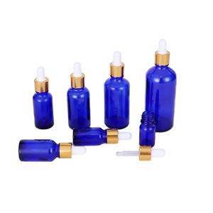 Bouteilles Boston en verre bleu très vendues, compte-gouttes en verre, flacons compte-gouttes en verre pour huiles essentielles, produits chimiques de laboratoire, eaux de Cologne, parfums - Product Image 1