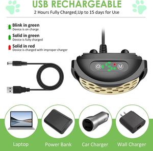 2025 <span class=keywords><strong>Humane</strong></span> No Shock Anti Bark <span class=keywords><strong>Dog</strong></span> <span class=keywords><strong>Collar</strong></span> de entrenamiento impermeable con modo multifunción para perros - Product Image 3