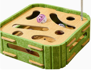 Jouet interactif pour chat : labyrinthe en feutre, griffoir, clochette et herbe à chat pour chats d'intérieur - Product Image 4