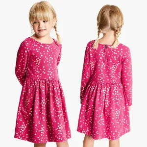 Robe rouge pour petites filles, vêtements de styliste, pour enfants, vente en gros, nouvelle collection