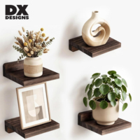 Étagères murales flottantes carrées en bois naturel DX Designs, 5 pouces, pour plantes, salle de bain, cuisine