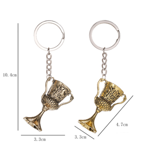 Porte-clés Horcruxes Vintage pour Homme en Alliage de Zinc, Accessoire Pendentif <span class=keywords><strong>Coupe</strong></span> du Saint Graal, Inspiré des Films Européens et Américains, Léger, Vente en Gros - Product Image 3