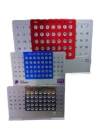 Calendrier de bureau perpétuel moderne en aluminium, calendrier perpétuel pliable en métal aluminium, calendrier de table en acier inoxydable personnalisé