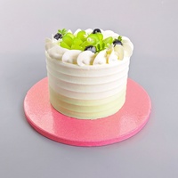 Plateau à gâteau rond en carton ondulé SunShine imprimé blanc et rose, double épaisseur, 6, 8, 10 pouces, 12 mm d'épaisseur, avec logo