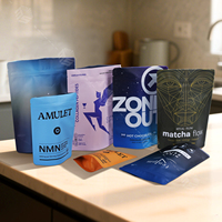 Emballage en sachet plastique refermable personnalisé avec logo pour les grains de café, les aliments, les chips de pommes de terre, le lait en poudre, scellé à la chaleur