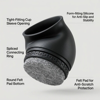 Protège-pieds de meubles noirs en feutre, manchon de protection pour sol, pour lit, chaise, table