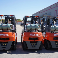 Chariot élévateur au propane de haute qualité, 3 tonnes, 3,5 tonnes, 5 tonnes, double carburant, moteur Nissan, levée de 3m à 7m, utilisation extérieure, entièrement hydraulique