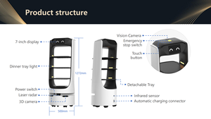 Robot automatique pour restaurants : livreur, serveur, accueilleur, ramasseur de vaisselle – Charge utile 30 kg, autonomie 10h, évitement d'obstacles autonome - Product Image 6