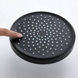 Ensemble de douche mural moderne noir en laiton à levier unique dissimulé avec jet de pluie et cartouche céramique - Product Image 6