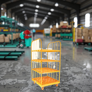 Carrello Industriale Pieghevole a Quattro Ruote in Metallo e Plastica per Trasporto Merci OEM - Product Image 1