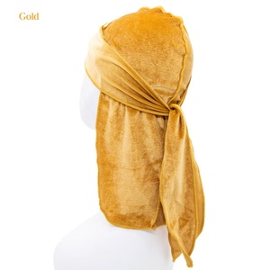 Bandana en velours pour enfants, bonnet à longue queue, vente en gros, <span class=keywords><strong>durag</strong></span> et bandeaux, pour bébés, garçons - Product Image 6