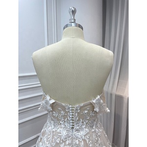 Robes de mariée bohèmes modestes <span class=keywords><strong>2023</strong></span> Nouveaux styles Taobao Champagne Sexy Décolleté épaules dénudées Dentelle <span class=keywords><strong>Robe</strong></span> de mariée civile - Product Image 6