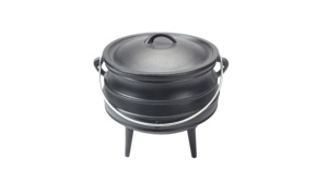 2024 Venta caliente <span class=keywords><strong>de</strong></span> <span class=keywords><strong>hierro</strong></span> fundido al aire libre utensilios <span class=keywords><strong>de</strong></span> cocina África personalizado gran <span class=keywords><strong>caldero</strong></span> <span class=keywords><strong>grande</strong></span> cocina 8 litros Potjie Pot and Pan Set - Product Image 6
