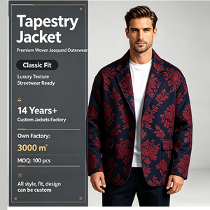 Giacca in Arazzo Personalizzata OEM 2026, Giacca di Lusso da <span class=keywords><strong>Uomo</strong></span> con <span class=keywords><strong>Collo</strong></span> in <span class=keywords><strong>Pelliccia</strong></span>, <span class=keywords><strong>Cappotto</strong></span> con Stampa Mediorientale - Product Image 1
