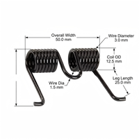 Ressort de torsion double industriel robuste avec revêtement en oxyde noir - Ressort hélicoïdal à couple élevé sur mesure
