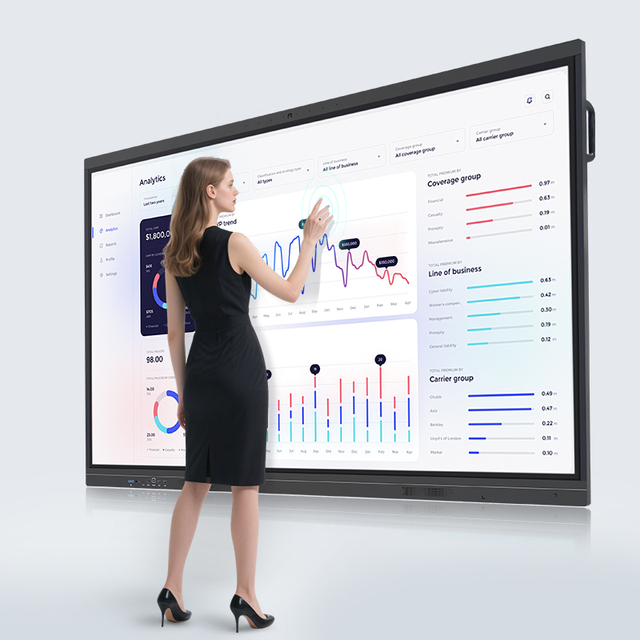 4K Anti-glare Glass 65 Inch 75 Inch 86 Inch 98 Inch Education Interactive Whiteboard Display Conference Interactive Flat Panel