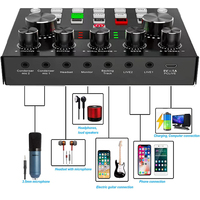 Casque USB professionnel Microphone Console de mixage Audio amplificateur externe V8 Plus carte son carte mélangeur pour Webcast Live