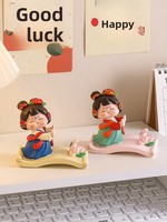 Support de téléphone en résine, figurine de dame de la dynastie Tang traditionnelle, support de bureau mignon, indispensable au bureau, gadget pour regarder des séries en toute détente