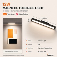 Rail lumineux magnétique intelligent Zigbee 12W 24W 36W 48W, contrôle par application Tuya, 48V CRI 98 2700-6500K, éclairage sur rail