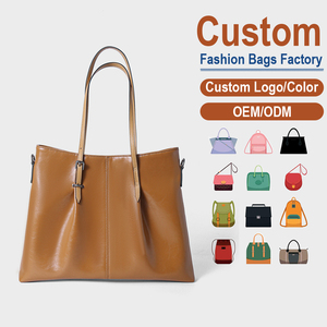Factory Direct Genuine Leather <b>Tote</b> <b>Bag</b>, Adjustable <b>Strap</b> Large Capacity Office <b>Shoulder</b> <b>Bag</b> - Product Image 1