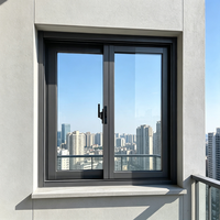 Ventana Corredera de Aluminio Resistente a la Corrosión, Ventana de Vidrio de Gran Vista a Prueba de Viento para Proyectos de Construcción de Edificios