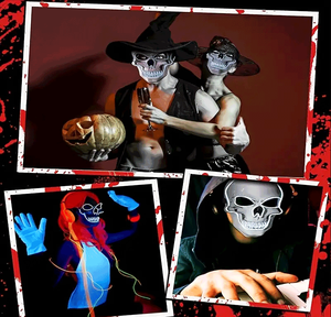 <span class=keywords><strong>Masque</strong></span> en <span class=keywords><strong>tissu</strong></span> Flash LED personnalisé pour les fêtes d'Halloween Cosplay Mascarade en plastique Décoration de visage pour Halloween Cosplay - Product Image 6
