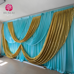8ft 10ft tùy chỉnh vàng và trắng Fushia hồng bé màu xanh tùy chỉnh sang trọng nhà thờ sân khấu <span class=keywords><strong>Backdrop</strong></span> thiết kế cho Đảng và đám cưới - Product Image 5