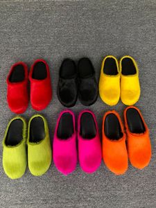 Pantuflas de Plataforma Gruesa para Mujer, Color Caramelo, Cuero Genuino, Pelo de Caballo, Punta Cerrada, Estilo Casual, Marny Fur Slides 1.1 - Product Image 6